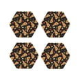 thumbnail image 1 of Leather Coasters with Heat-resistant for Drinks, Cute Pizza Cheese Pepper -标题2 Hexagon, 1 of 5