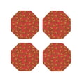 thumbnail image 1 of Leather Coasters with Heat-resistant for Drinks, Cute Pizza Red -标题2 Octagon, 1 of 5