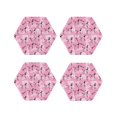 thumbnail image 1 of Leather Coasters with Heat-resistant for Drinks, Cute Poodle Dog Pink_A -标题2 Hexagon, 1 of 5