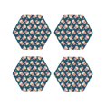 thumbnail image 1 of Leather Coasters with Heat-resistant for Drinks, Cute Popcorn Expression -标题2 Hexagon, 1 of 5
