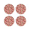 thumbnail image 1 of Leather Coasters with Heat-resistant for Drinks, Cute Strawberry Juice -标题2 Round Shape, 1 of 5
