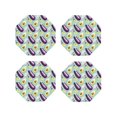 thumbnail image 1 of Leather Coasters with Heat-resistant for Drinks, Eggplant avocado -标题2 Octagon, 1 of 5