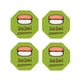 thumbnail image 1 of Leather Coasters with Heat-resistant for Drinks, Fresh Sushi -标题2 Octagon, 1 of 5
