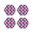thumbnail image 1 of Leather Coasters with Heat-resistant for Drinks, Green Purple Capybaras -标题2 Hexagon, 1 of 5