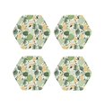 thumbnail image 1 of Leather Coasters with Heat-resistant for Drinks, Hawaiian Style Fujiman -标题2 Hexagon, 1 of 5