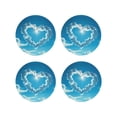 thumbnail image 1 of Leather Coasters with Heat-resistant for Drinks, Heart Shaped Cloud -标题2 Round Shape, 1 of 5