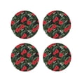 thumbnail image 1 of Leather Coasters with Heat-resistant for Drinks, Hummingbird Red Hibiscus -标题2 Round Shape, 1 of 5