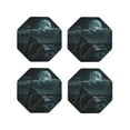thumbnail image 1 of Leather Coasters with Heat-resistant for Drinks, Moonlit Night Sky Shark -标题2 Octagon, 1 of 5