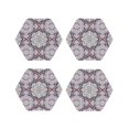 thumbnail image 1 of Leather Coasters with Heat-resistant for Drinks, Paisley Pattern No.9036 -标题2 Hexagon, 1 of 5
