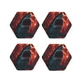 thumbnail image 1 of Leather Coasters with Heat-resistant for Drinks, Red Moon Shark Sailboat -标题2 Hexagon, 1 of 5