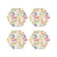 thumbnail image 1 of Leather Coasters with Heat-resistant for Drinks, Retro colorful butterfly -标题2 Hexagon, 1 of 5