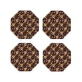 thumbnail image 1 of Leather Coasters with Heat-resistant for Drinks, Sunflowers with Skull and Hand -标题2 Octagon, 1 of 5