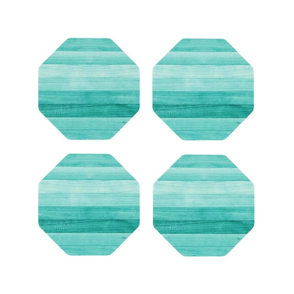 Leather Coasters with Heat-resistant for Drinks, Teal Turquoise -标题2 Octagon