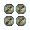 thumbnail image 1 of Leather Coasters with Heat-resistant for Drinks, Vintage Compass -标题2 Octagon, 1 of 5