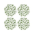 thumbnail image 1 of Leather Coasters with Heat-resistant for Drinks, green Peas Pattern -标题2 Octagon, 1 of 5