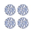 thumbnail image 1 of Leather Coasters with Heat-resistant for Drinks, seagulls blue -标题2 Round Shape, 1 of 5