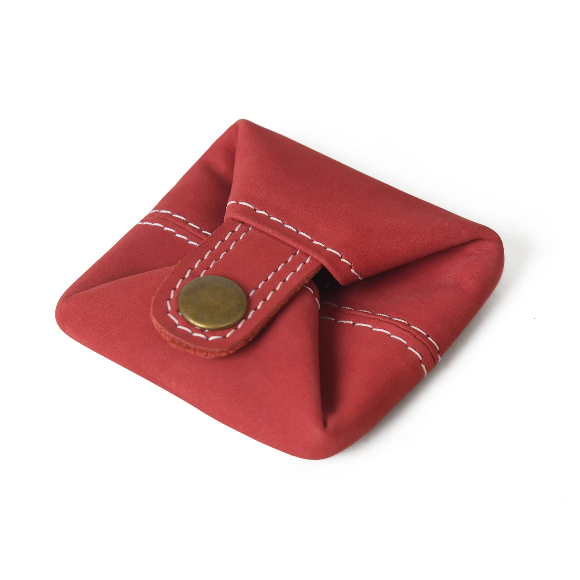 Leather Coin Pouch - Compact Change Holder And Mini Pocket Wallet For Men & Women (Antique Brown