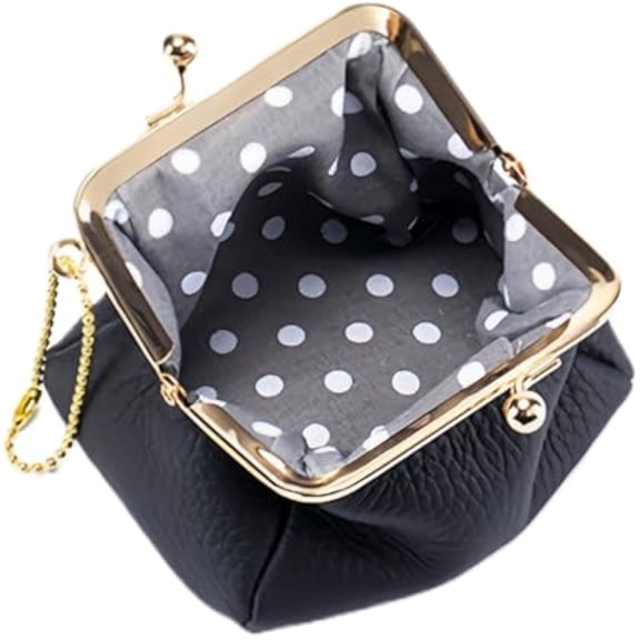 Leather Coin Pouch, Portable Lock Wallet, Lipstick Holder Bag, Coin Pouch with Multiple Compartments for Women Girls Ladies Students Travelers Collectors Professionals Cash Cards Shopping Traveling