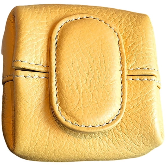 Vjnyvs Leather Coin Purse Mini Small Wallet Organizer Unisex Key Coin Pouch Cash Purses Compact Cowhide Money Bag for Men and Women