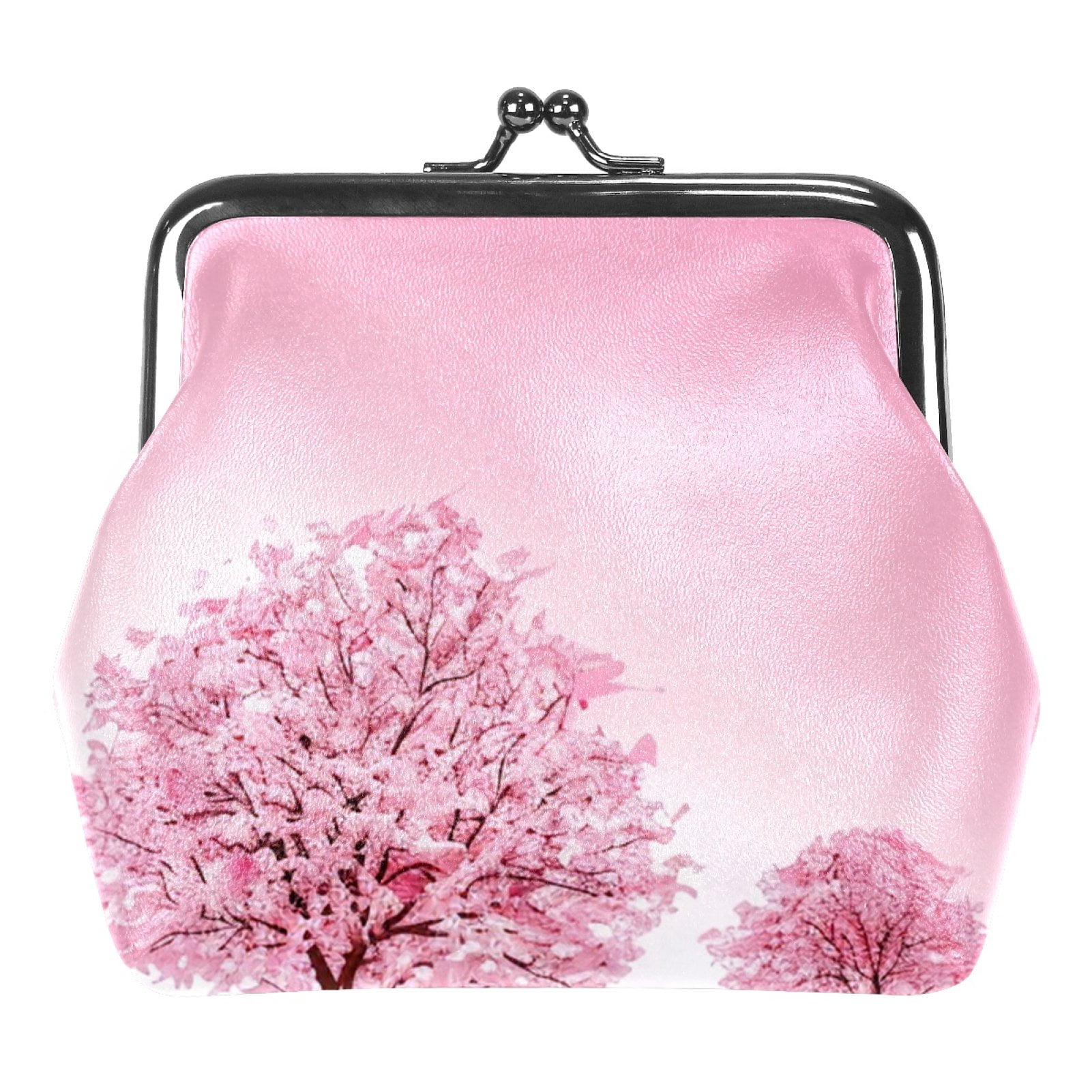Leather Coin Purses & Pouches,Floral Tree Pink Spring Change Purse ...