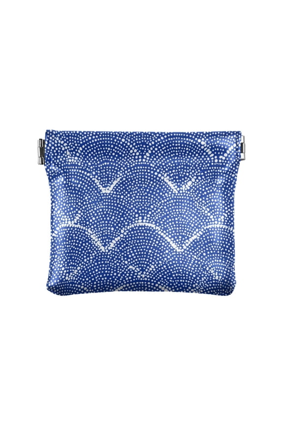 Leather Coin Wallet 4.33x3.74 Inch Portable Coin Wallet Coin Wallet Paper Wallet Card Wallet Storage Wallet Stylish and Sophisticated Azure Chevron Zigzag Lines