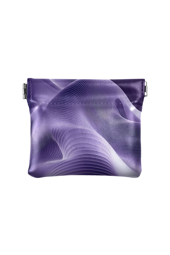 Leather Coin Wallet 4.33x3.74 Inch Portable Coin Wallet Coin Wallet Paper Wallet Card Wallet Storage Wallet Stylish and Sophisticated Beautiful Cartoon Purple Curve