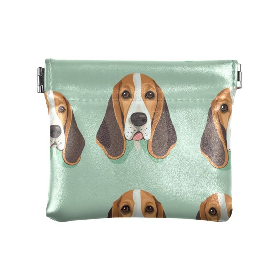 Leather Coin Wallet 4.33x3.74 Inch Portable Coin Wallet Coin Wallet Paper Wallet Card Wallet Storage Wallet Stylish and Sophisticated Beautiful Cool Dog
