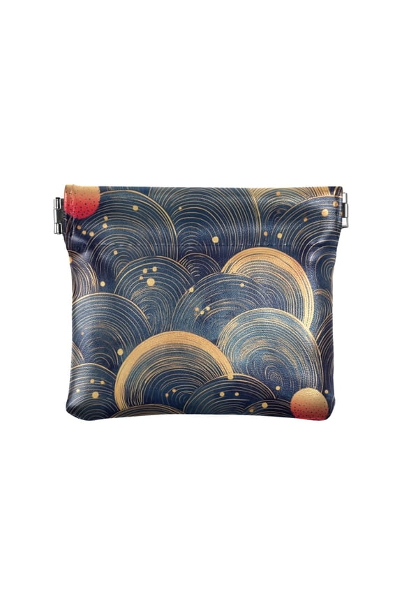 Leather Coin Wallet 4.33x3.74 Inch Portable Coin Wallet Coin Wallet Paper Wallet Card Wallet Storage Wallet Stylish and Sophisticated Beautiful Vortex Pattern
