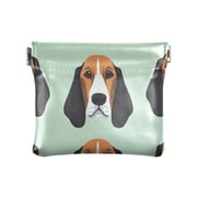 Leather Coin Wallet 4.33x3.74 Inch Portable Coin Wallet Coin Wallet Paper Wallet Card Wallet Storage Wallet Stylish and Sophisticated Cool Cartoon Dog Face