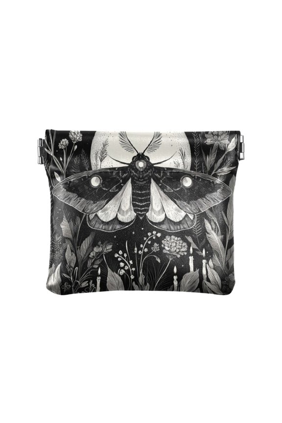 Leather Coin Wallet 4.33x3.74 Inch Portable Coin Wallet Coin Wallet Paper Wallet Card Wallet Storage Wallet Stylish and Sophisticated Dragonfly Art Black