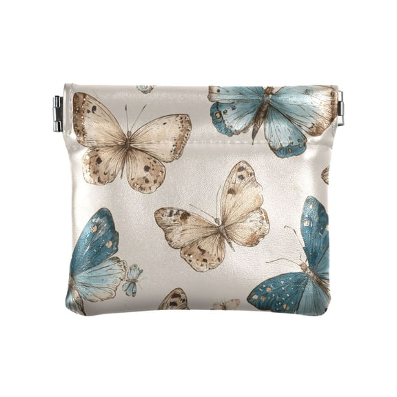 Leather Coin Wallet 4.33x3.74 Inch Portable Coin Wallet Coin Wallet Paper Wallet Card Wallet Storage Wallet Stylish and Sophisticated Gorgeous Butterfly Art Print