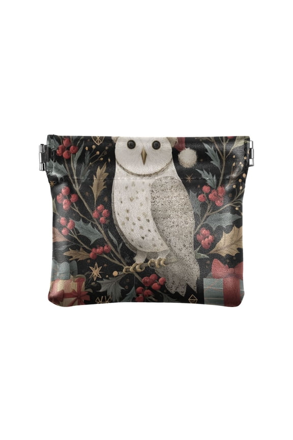 Leather Coin Wallet 4.33x3.74 Inch Portable Coin Wallet Coin Wallet Paper Wallet Card Wallet Storage Wallet Stylish and Sophisticated Magical Christmas Cute Owl