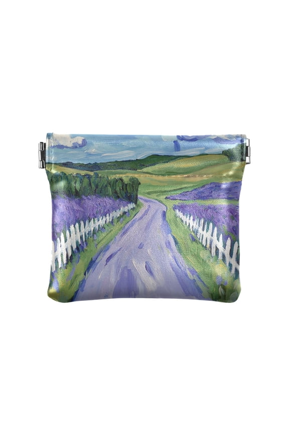 Leather Coin Wallet 4.33x3.74 Inch Portable Coin Wallet Coin Wallet Paper Wallet Card Wallet Storage Wallet Stylish and Sophisticated Pretty Beautiful Road