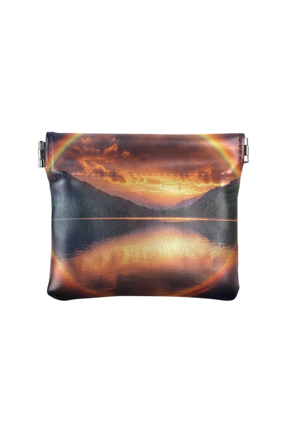 Leather Coin Wallet 4.33x3.74 Inch Portable Coin Wallet Coin Wallet Paper Wallet Card Wallet Storage Wallet Stylish and Sophisticated Super Cool Rainbow