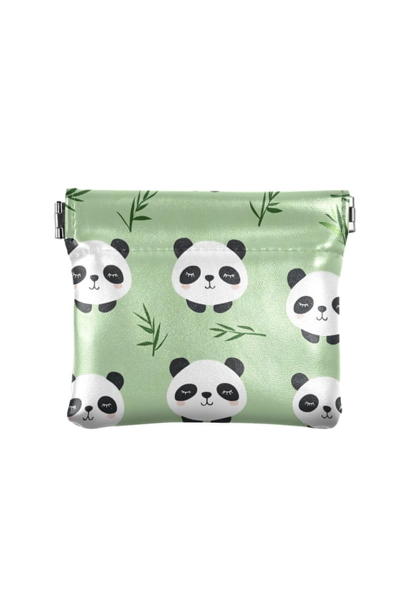 Leather Coin Wallet 4.33x3.74 Inch Portable Coin Wallet Coin Wallet Paper Wallet Card Wallet Storage Wallet Stylish and Sophisticated Super Cute Cartoon Panda