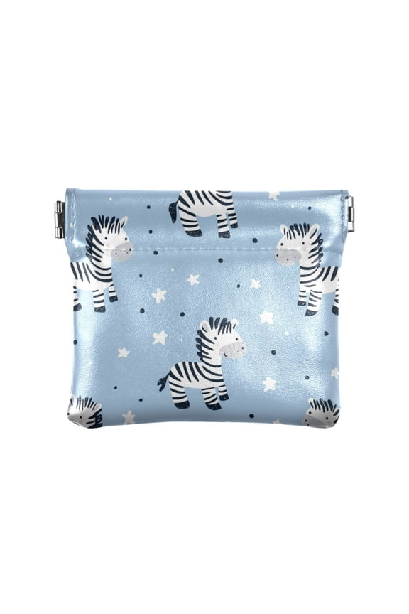 Leather Coin Wallet 4.33x3.74 Inch Portable Coin Wallet Coin Wallet Paper Wallet Card Wallet Storage Wallet Stylish and Sophisticated Super Cute Cartoon Zebra