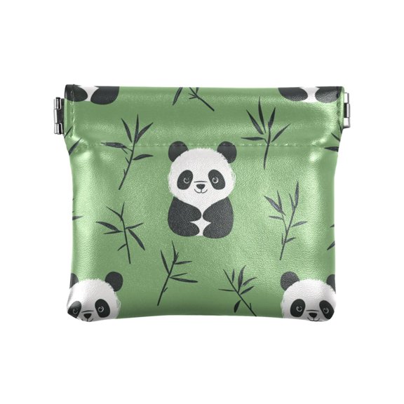 Leather Coin Wallet 4.33x3.74 Inch Portable Coin Wallet Coin Wallet Paper Wallet Card Wallet Storage Wallet Stylish and Sophisticated Super Cute Panda