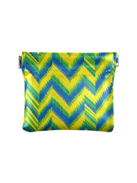 Leather Coin Wallet 4.33x3.74 Inch Portable Coin Wallet Coin Wallet Paper Wallet Card Wallet Storage Wallet Stylish and Sophisticated Vibrant Zigzag Chevron Stripes