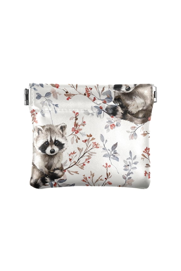 Leather Coin Wallet 4.33x3.74 Inch Portable Coin Wallet Coin Wallet Paper Wallet Card Wallet Storage Wallet Stylish and Sophisticated Woodland Brown Cat Floral