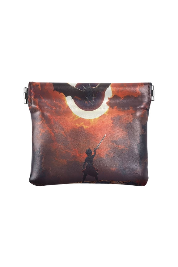 Leather Coin Wallet 4.33x3.74 Inch Portable Coin Wallet Coin Wallet Paper Wallet Card Wallet Storage Wallet Stylish and Sophisticated Fierce Dragon