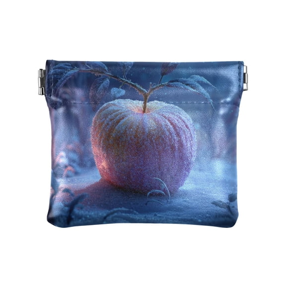 Leather Coin Wallet 4.33x3.74 Inch Portable Coin Wallet Coin Wallet Paper Wallet Card Wallet Storage Wallet Stylish and Sophisticated Frozen Apple