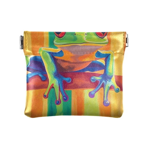 Leather Coin Wallet 4.33x3.74 Inch Portable Coin Wallet Coin Wallet Paper Wallet Card Wallet Storage Wallet Stylish and Sophisticated Green Frog