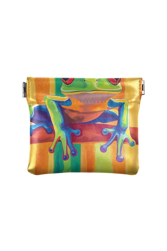 Leather Coin Wallet 4.33x3.74 Inch Portable Coin Wallet Coin Wallet Paper Wallet Card Wallet Storage Wallet Stylish and Sophisticated Green Frog