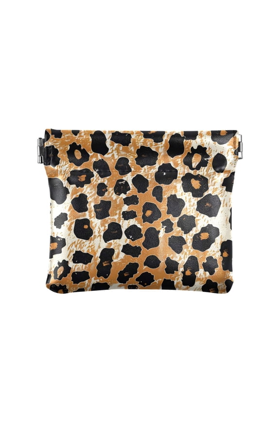 Leather Coin Wallet 4.33x3.74 Inch Portable Coin Wallet Coin Wallet Paper Wallet Card Wallet Storage Wallet Stylish and Sophisticated Leopard Print