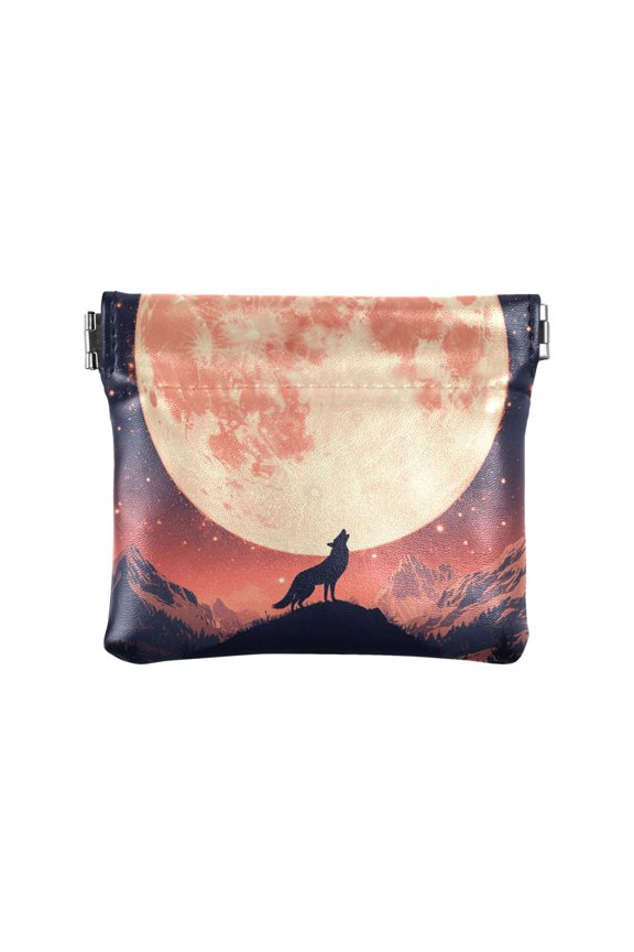 Leather Coin Wallet 4.33x3.74 Inch Portable Coin Wallet Coin Wallet Paper Wallet Card Wallet Storage Wallet Stylish and Sophisticated Lone Wolf