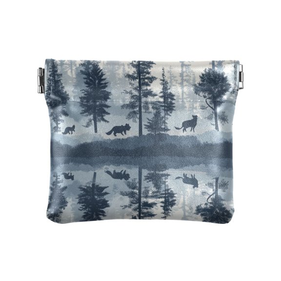 Leather Coin Wallet 4.33x3.74 Inch Portable Coin Wallet Coin Wallet Paper Wallet Card Wallet Storage Wallet Stylish and Sophisticated Natural Animals