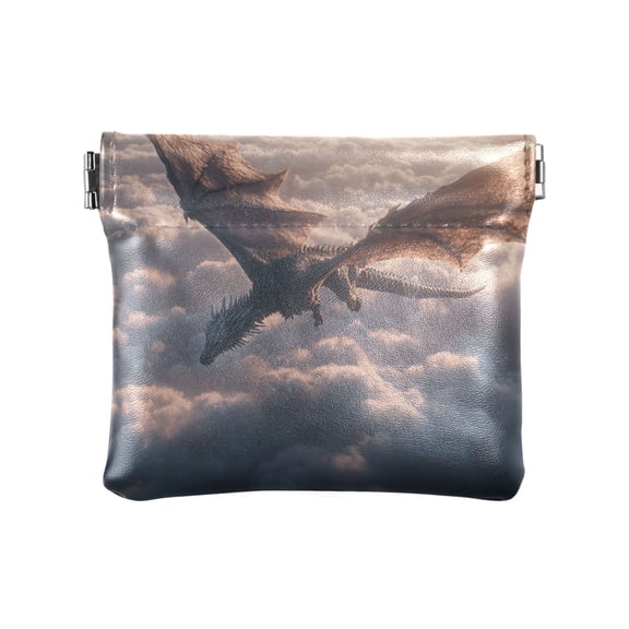 Leather Coin Wallet 4.33x3.74 Inch Portable Coin Wallet Coin Wallet Paper Wallet Card Wallet Storage Wallet Stylish and Sophisticated Sky Dragon