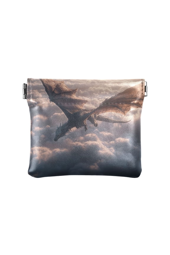 Leather Coin Wallet 4.33x3.74 Inch Portable Coin Wallet Coin Wallet Paper Wallet Card Wallet Storage Wallet Stylish and Sophisticated Sky Dragon