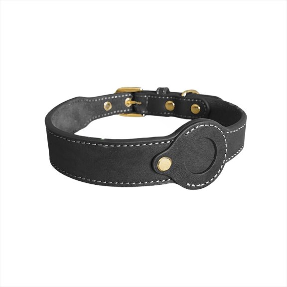 Leather Collar Collar Pet Dog Collar Tracking Full Grain Cowhide Detachable