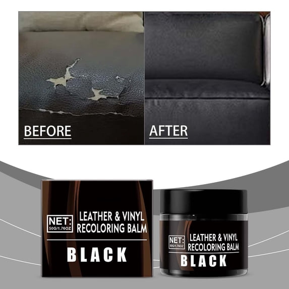 Leather Color Restoration Cream, Black Leather Sofa Boot Polish, Repair Balm for Faded Stains Scratches, Leather Conditioner & Protector, 50g Refurbishing Cream for Furniture, Shoes, Bag, Car Seat